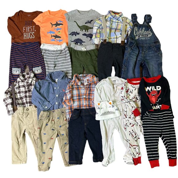 Carter's Other - 24 Piece Baby Boy Outfits Sets Shirts Pants Pajamas Osh Kosh Size 9 Months 9M